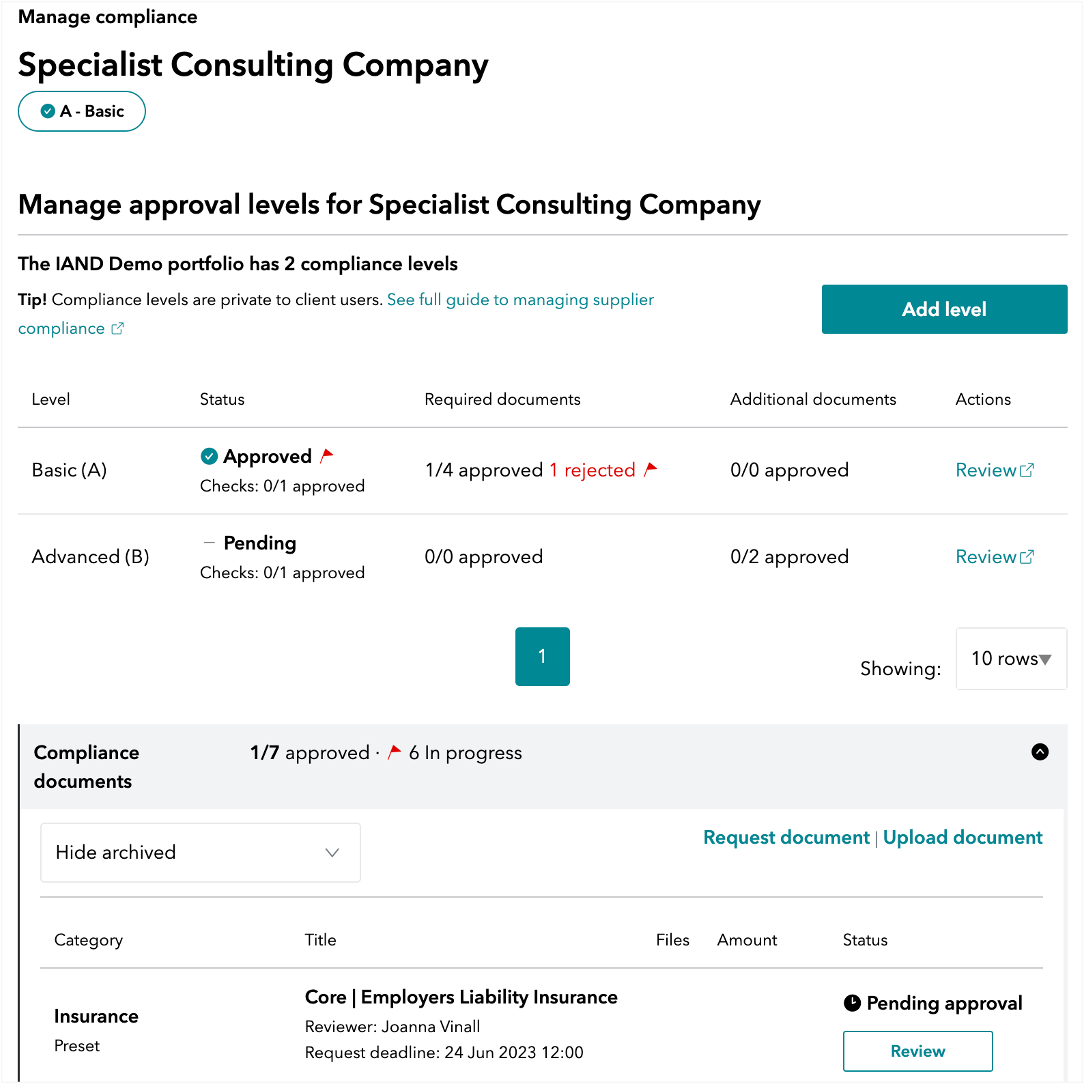 1 - Manage compliance page [client view].png