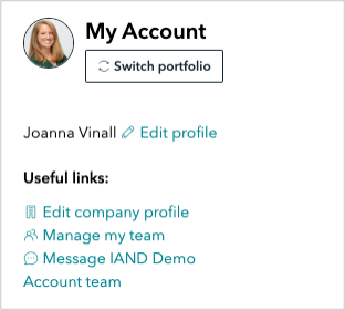 My account section of supplier homepage.png
