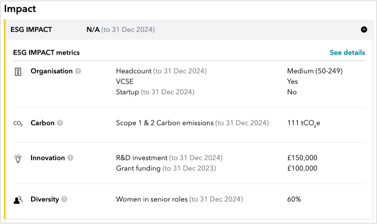 1 - ESG IMPACT module on company profile expanded.png